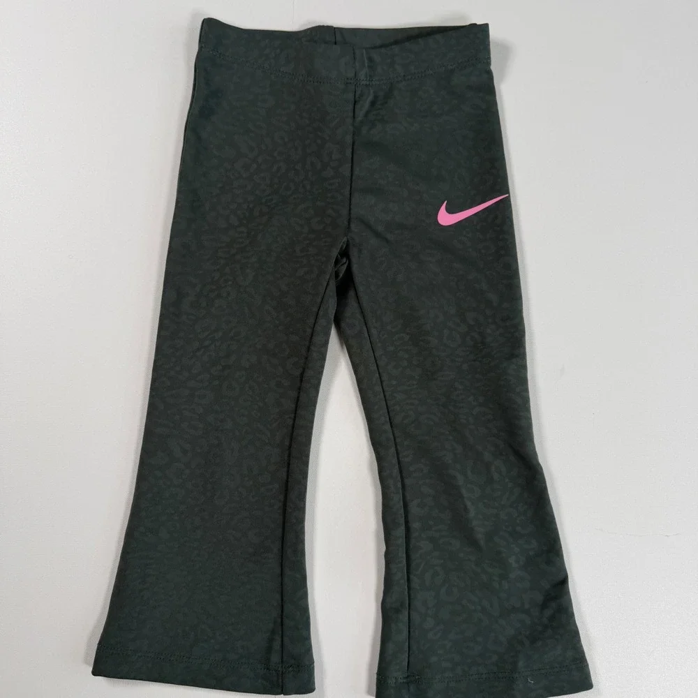 Nike Leggings Girls 2T Grey Leopard Print Flared Leg Athletic Pants M495-E6H